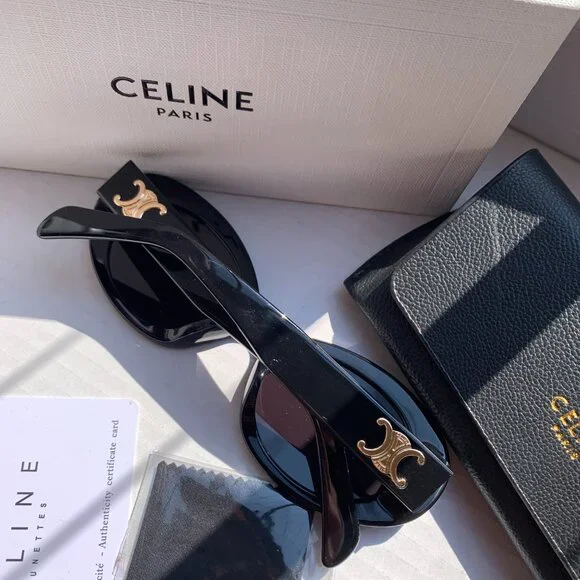 CELINE Black Oval Sunglasses for Women - Picture 2 of 5